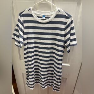 Old Navy Blue and White Striped T-Shirt Dress